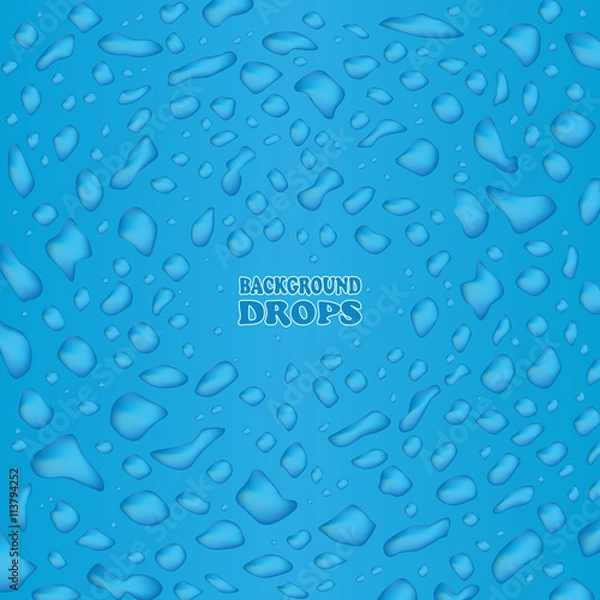 Obraz Vector blue background of drops