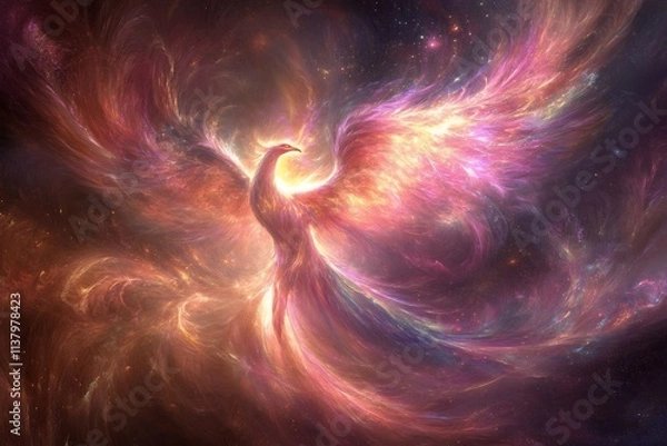 Fototapeta From Ashes to Colors: The Legend of the Rainbow Phoenix