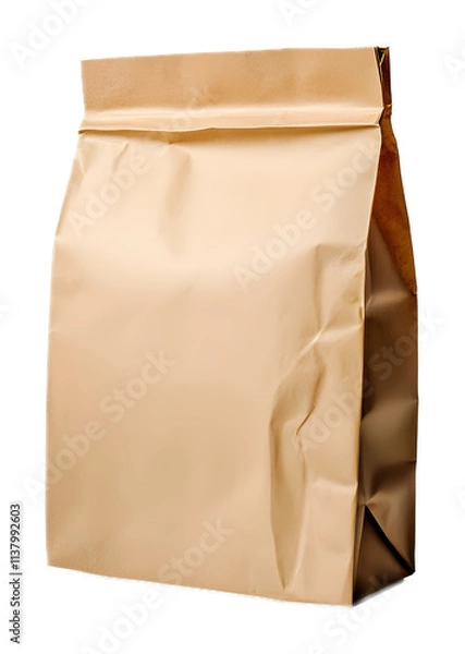Fototapeta Brown paper bag on a transparent background. isolated background.