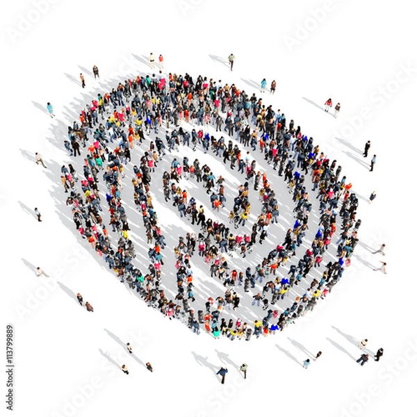 Obraz people group fingerprint 3d
