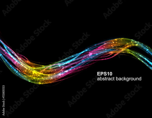 Obraz Abstract futuristic colorfull waves background. Vector illustration.