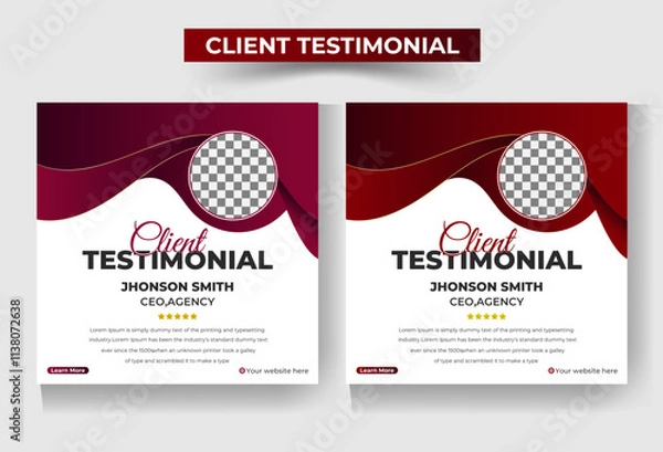 Obraz Customer feedback social media post template or Client testimonials.
