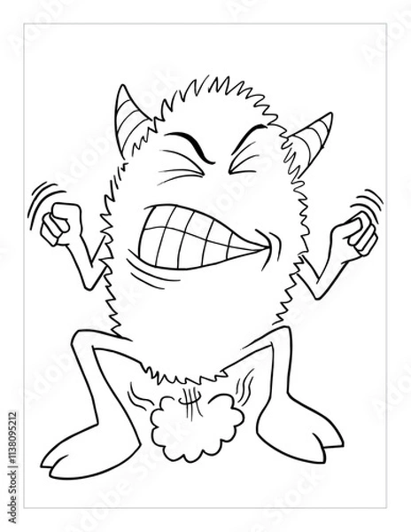Obraz Farting Monster Coloring Page Vector Illustration Art