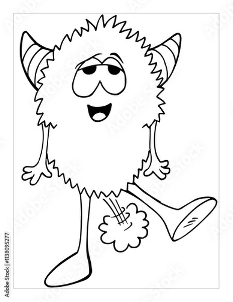Obraz Farting Monster Coloring Page Vector Illustration Art