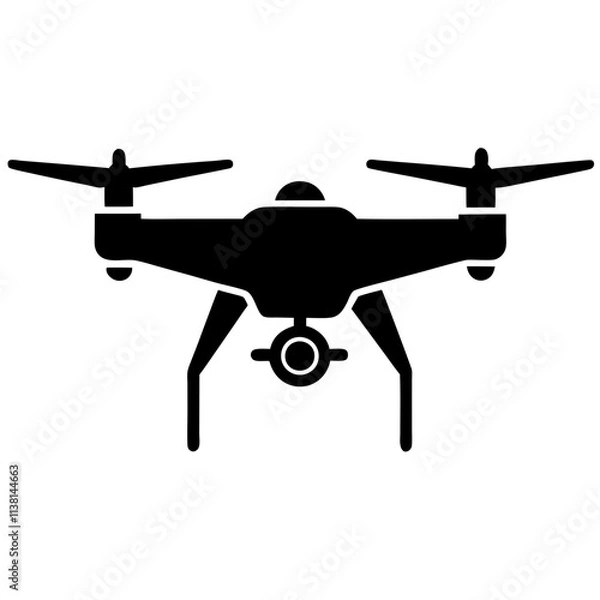Obraz Drone icon silhouette, Single drone art vector, Vector of single drone black shape, Vector illustration