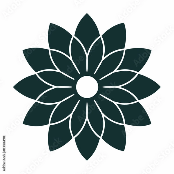 Obraz Colorful flat flower mandala design silhouette, Single mandala art vector, Vector of single flower mandala, Vector illustration