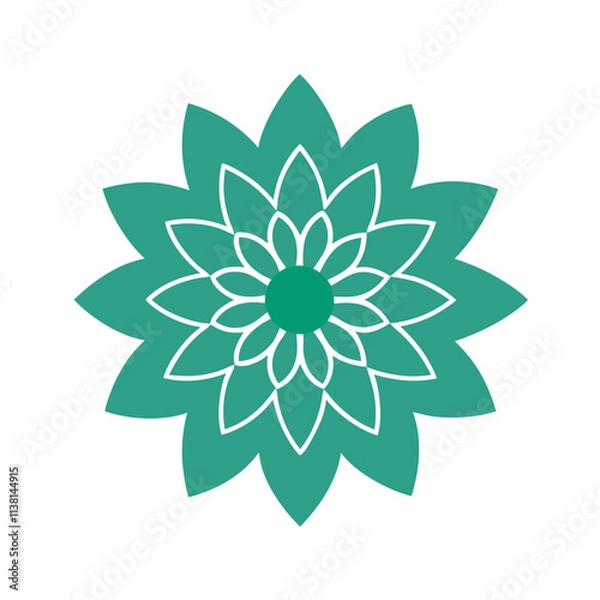 Obraz Colorful flat flower mandala design silhouette, Single mandala art vector, Vector of single flower mandala, Vector illustration