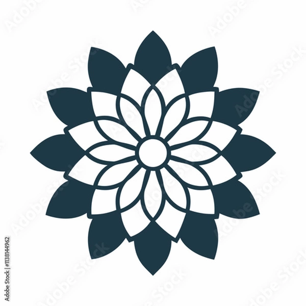 Obraz Colorful flat flower mandala design silhouette, Single mandala art vector, Vector of single flower mandala, Vector illustration