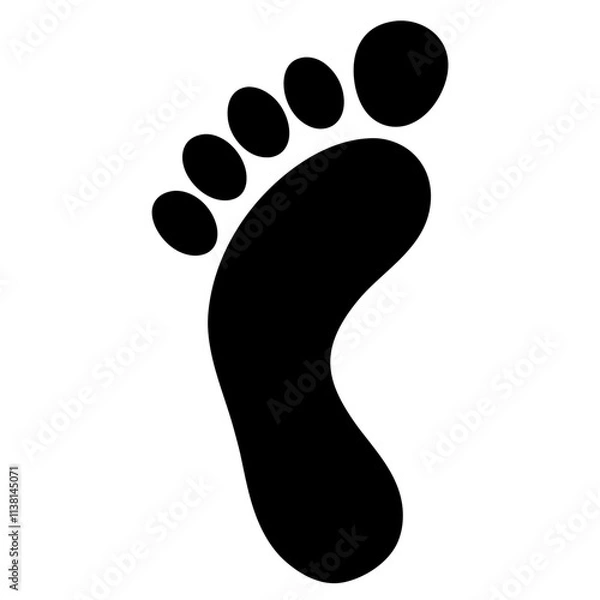 Obraz Human footprint silhouette, Single footprint art vector, Vector of single Human footprint, Vector illustration