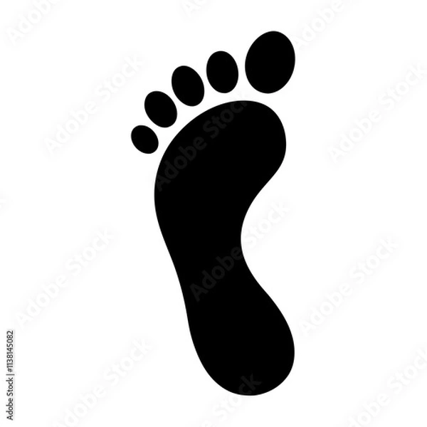 Obraz Human footprint silhouette, Single footprint art vector, Vector of single Human footprint, Vector illustration