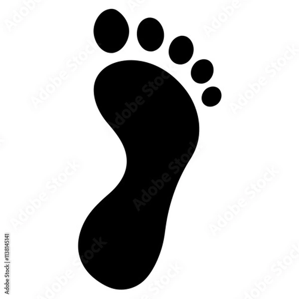Obraz Human footprint silhouette, Single footprint art vector, Vector of single Human footprint, Vector illustration