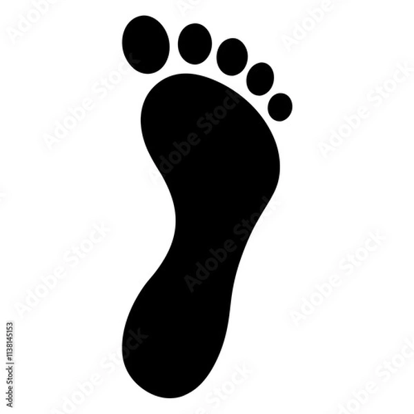Obraz Human footprint silhouette, Single footprint art vector, Vector of single Human footprint, Vector illustration