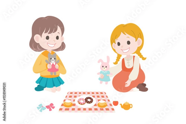 Obraz おままごとをする女の子