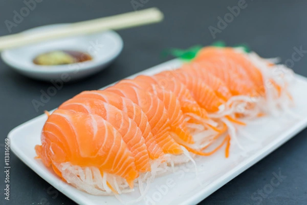 Fototapeta Fresh salmon slice