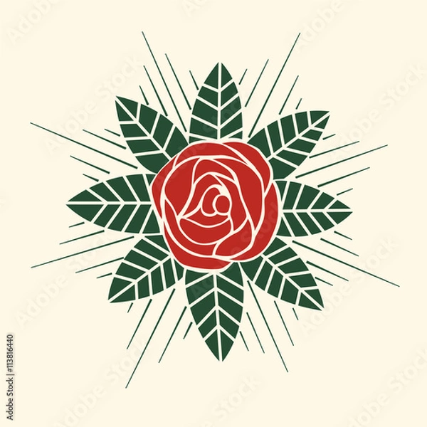 Fototapeta Rose vector style