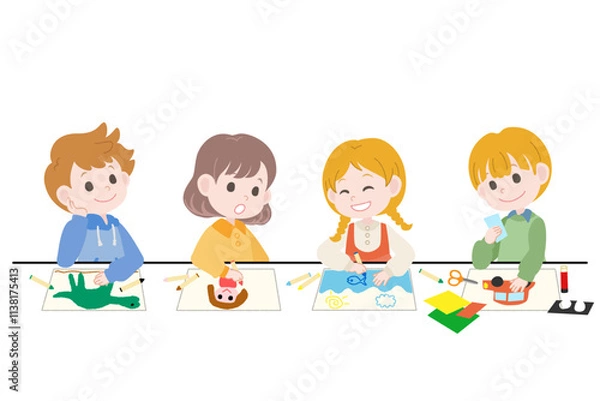 Obraz 絵を描く子供たち