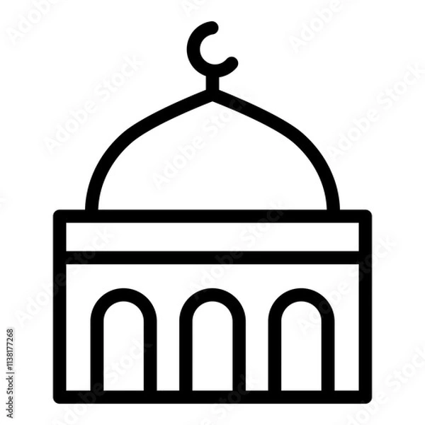 Obraz Mosque icon. Vector line icon