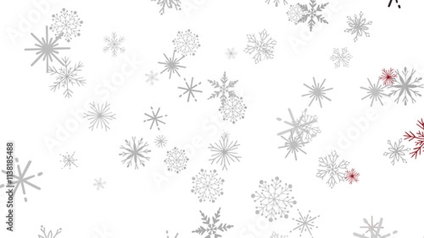 Fototapeta White Background With Scattered Snowflakes