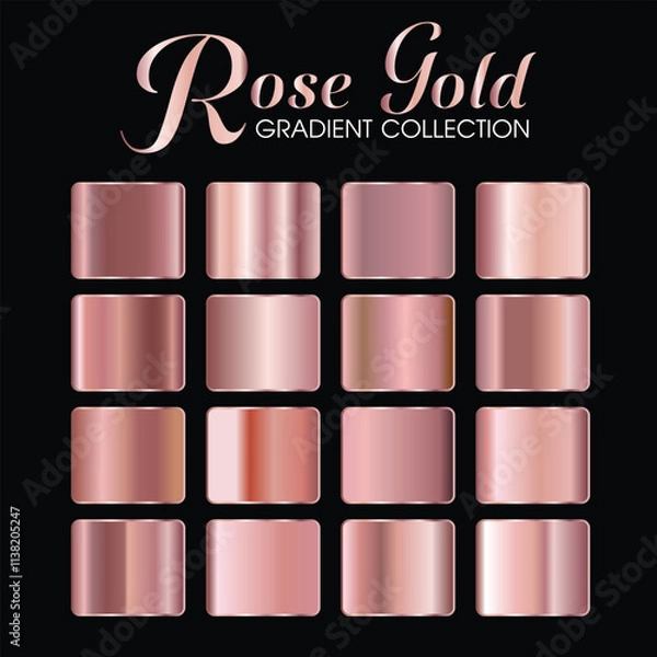 Obraz Rose gold gradient collection set
