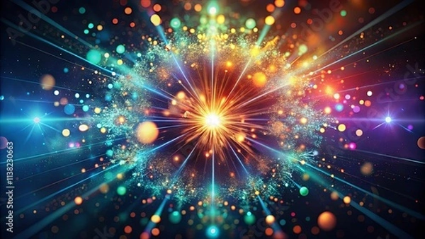 Obraz Abstract Burst of Light and Energy A Vibrant Cosmic Explosion of Color and Sparkle