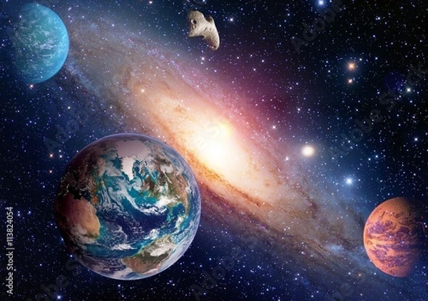 Obraz Planeta kosmiczna galaktyka Droga mleczna Ziemia Mars wszechświat astronomia astrologia układu słonecznego. Elementy tego zdjęcia dostarczone przez NASA.