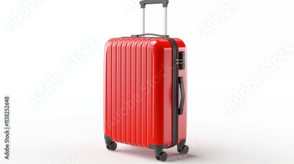 Obraz 3d render of a red  suitcase