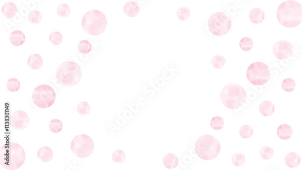 Fototapeta 淡い水彩柄のドットが広がるイラスト　背景透過