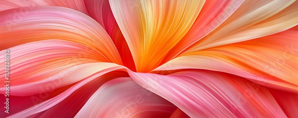 Obraz Abstract Swirling Coral and Peach Hues, An Artistic Digital Background Image with Vibrant, Flowing Lines and Warm Color Palette, Ideal for Design Projects.