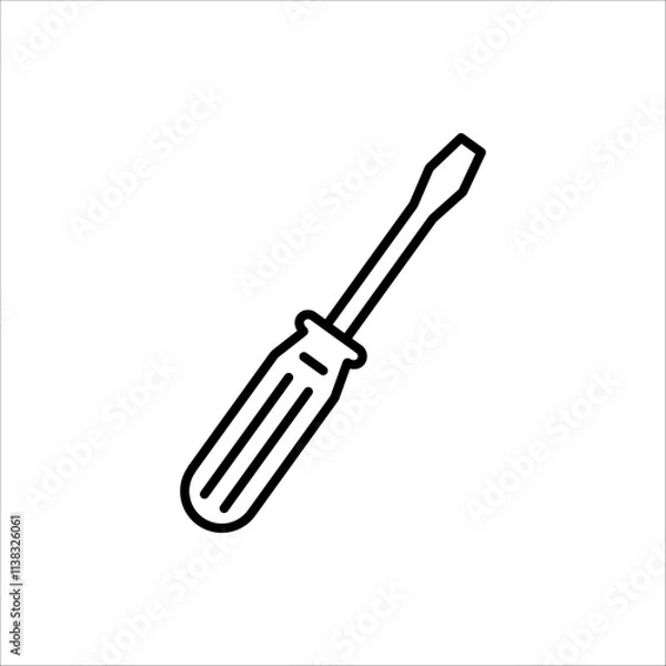 Fototapeta screwdriver icon. Vector illustration for apps and web design. Isolated on white background.