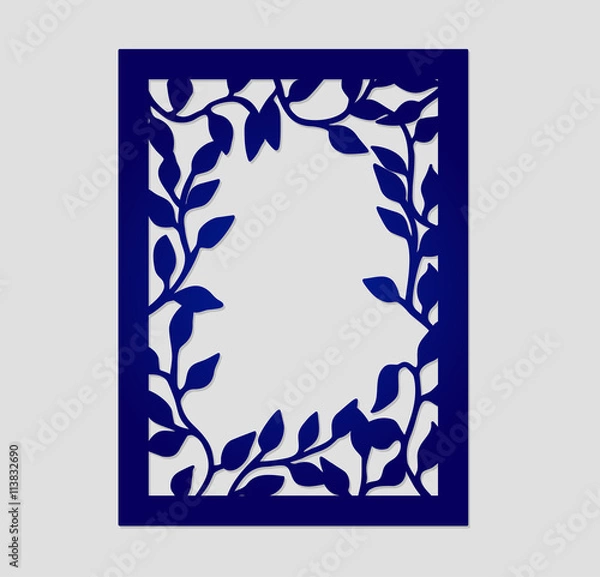 Fototapeta Abstract vector frame with tree branches.