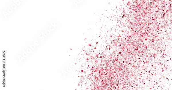 Fototapeta Pink Glitter Exploding on White