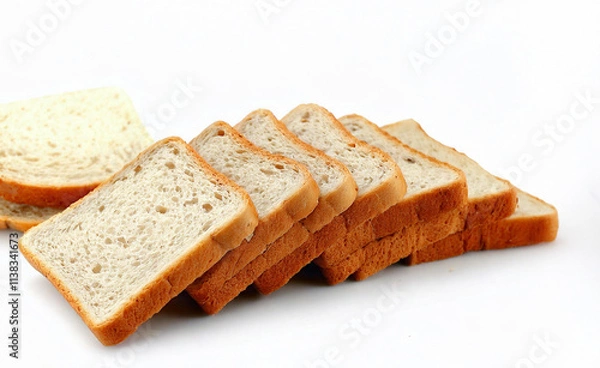 Fototapeta Sliced bread on a white background.
