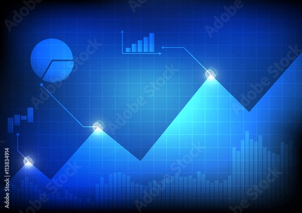 Obraz Vector : Business graph and pie graph on grid background