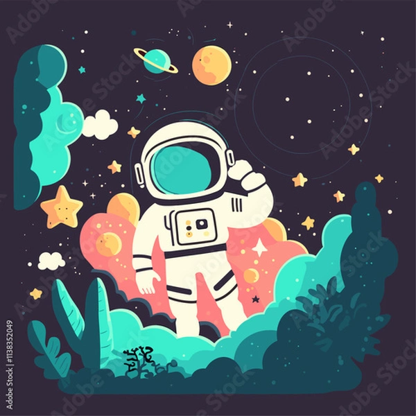 Obraz Star universe background image, astronaut starry sky graphic design