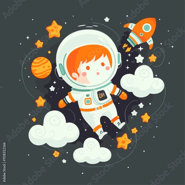 Obraz Star universe background image, astronaut starry sky graphic design
