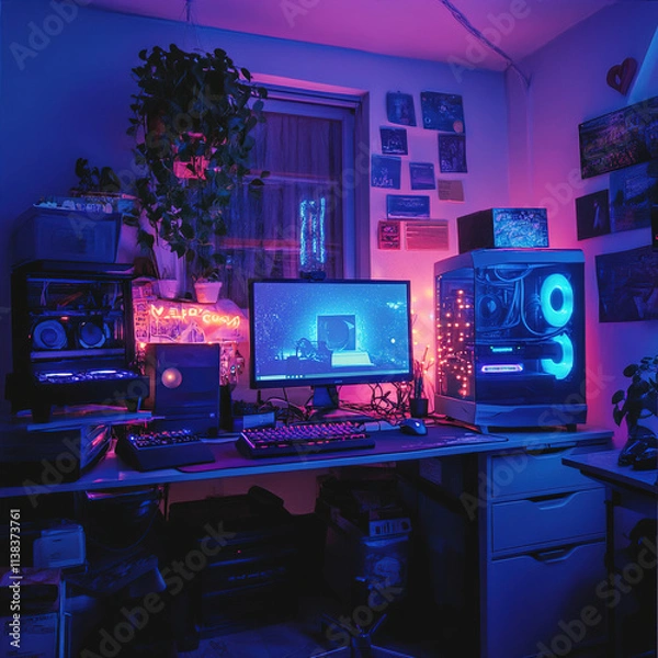 Fototapeta laptop and computer