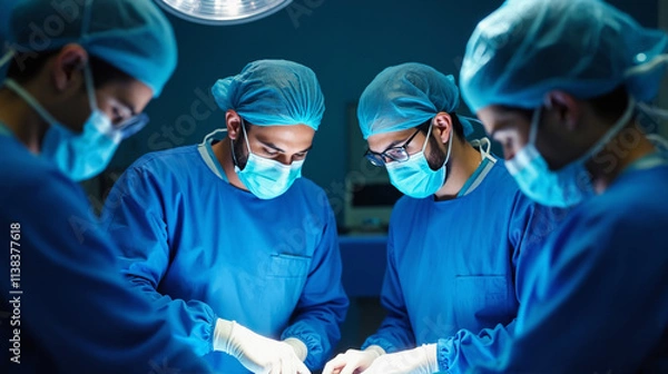 Obraz a group of surgeons performing surgery in an operating room