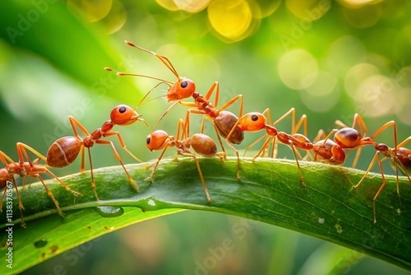 Obraz Ants on a leaf