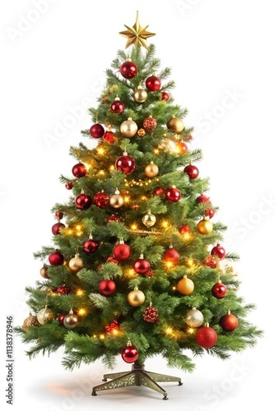 Fototapeta decorated christmas tree