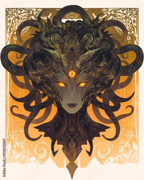 Obraz Medusa symmetry layout illustration