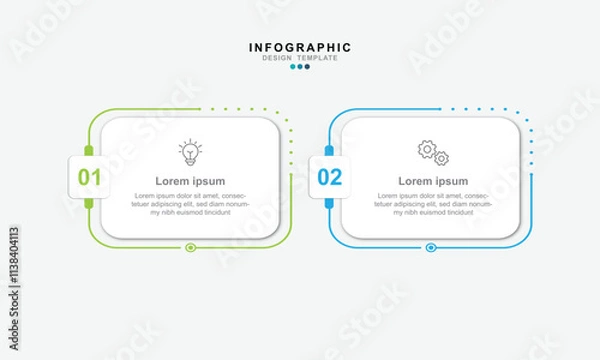Fototapeta Vector Infographic label design template with icons and 2 options or steps. Can be used for process diagram, presentations