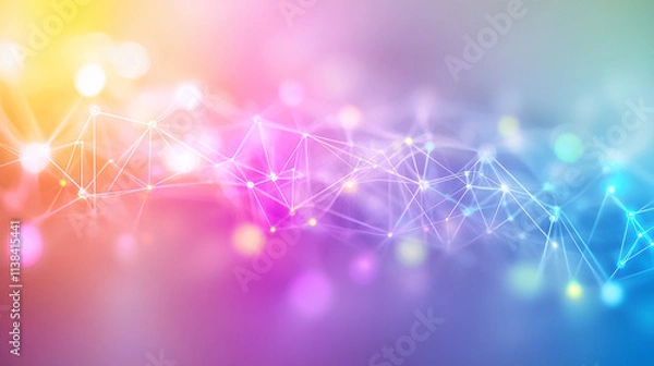 Obraz Abstract gradient background with connecting lines and dots.