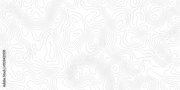 Fototapeta Abstract Vector geography landscape Topo contour map on white background, Topographic contour lines. Seamless pattern with lines Topographic map. Geographic mountain relief diagram line wave carve.
