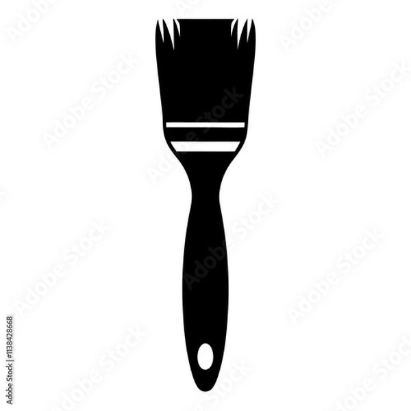 Fototapeta Paintbrush graphic elements vector silhouette, A simple painterbrush vector art design isolated on a white background