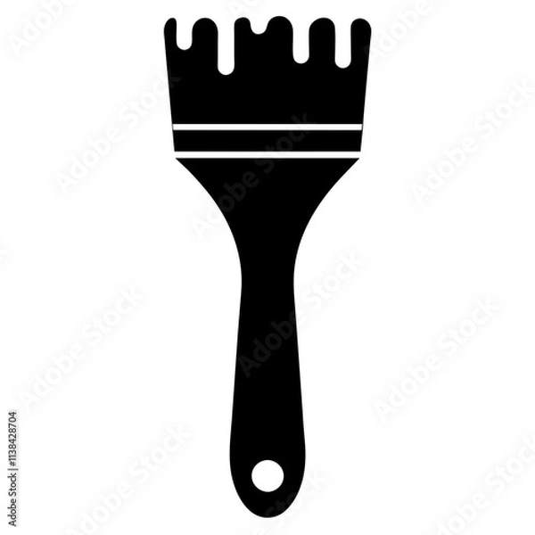 Fototapeta Paintbrush graphic elements vector silhouette, A simple painterbrush vector art design isolated on a white background