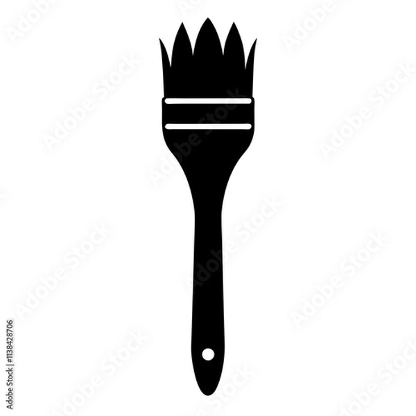 Fototapeta Paintbrush graphic elements vector silhouette, A simple painterbrush vector art design isolated on a white background