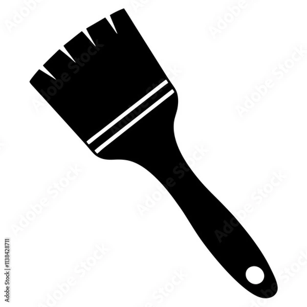 Fototapeta Paintbrush graphic elements vector silhouette, A simple painterbrush vector art design isolated on a white background