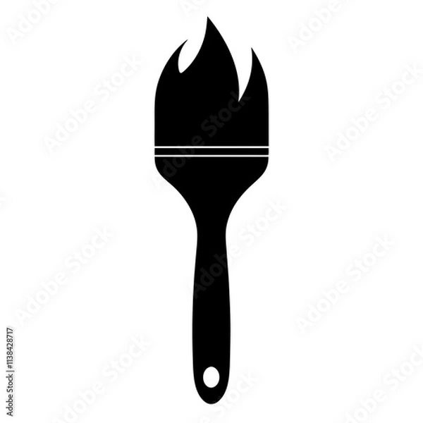 Fototapeta Paintbrush graphic elements vector silhouette, A simple painterbrush vector art design isolated on a white background