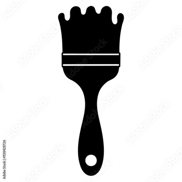 Fototapeta Paintbrush graphic elements vector silhouette, A simple painterbrush vector art design isolated on a white background