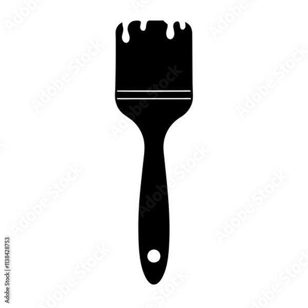 Fototapeta Paintbrush graphic elements vector silhouette, A simple painterbrush vector art design isolated on a white background